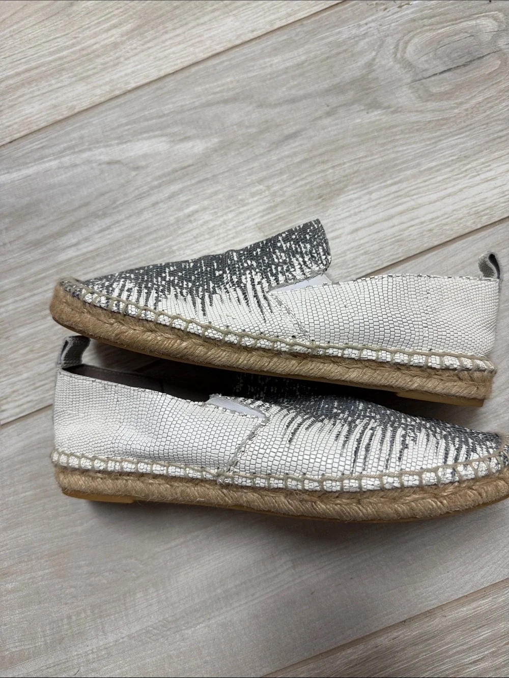 Vince Black and Cream Slip-On Espadrilles